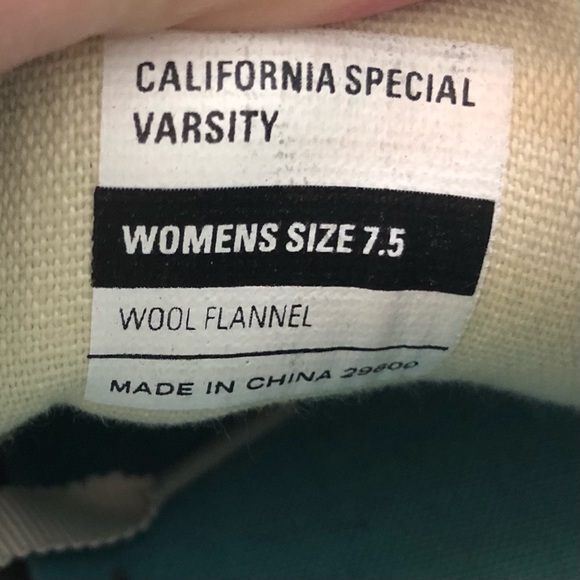 SEAVEES CALIFORNIA SPECIAL VARSITY MID-TOP Wool Flannel SNEAKER Size 7.5 - Picture 6 of 9